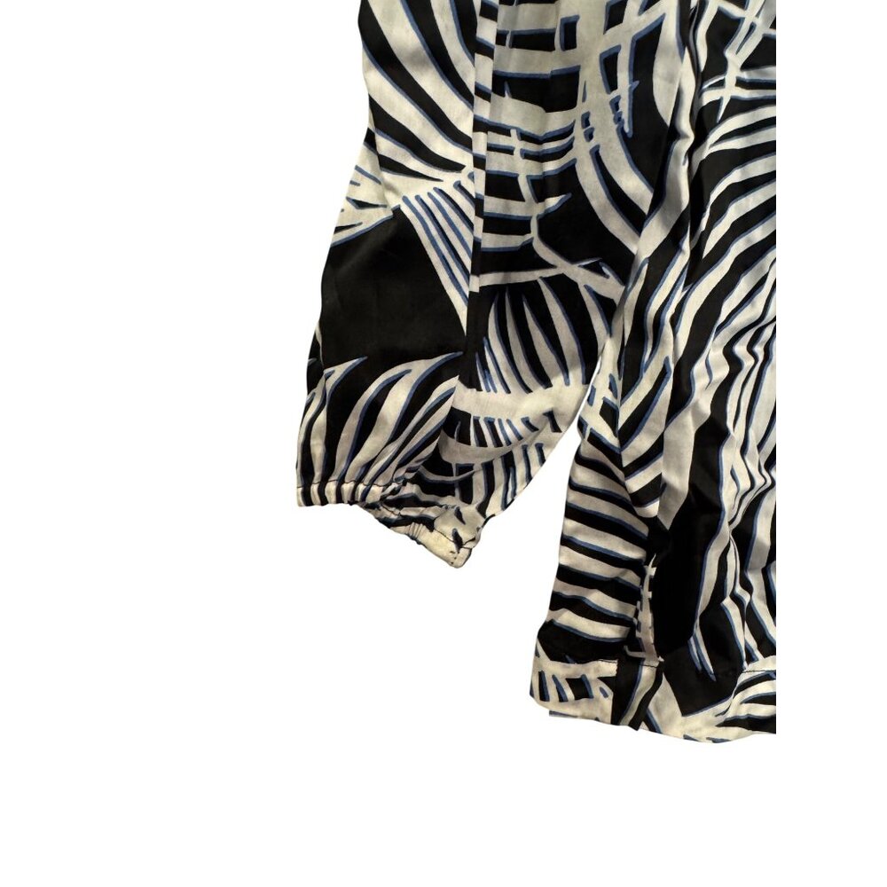 Josephine Indigo Girl Womens Top Size 6 Black/White Leaf Print 3/4 Sleeves Cotto - Picture 6 of 6
